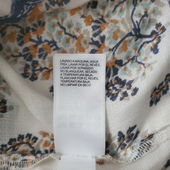 Lucky Brand Women's Mixed Print Natural Multicolor Peasant Top Size S/P NWT - Picture 10 of 16